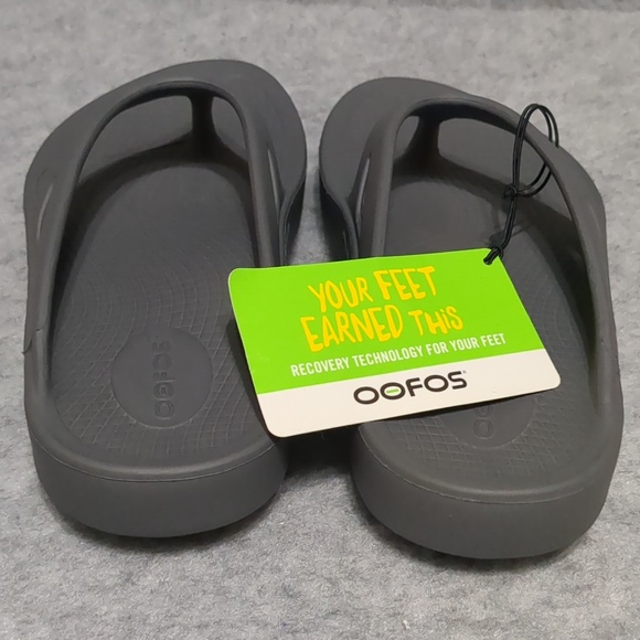 OOFOS OOriginal Grey Thong Sandals Unisex Size M6 W8 NWT - Picture 8 of 11